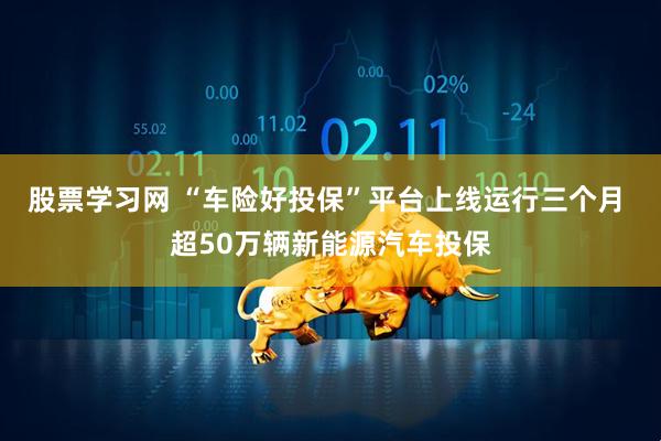 股票学习网 “车险好投保”平台上线运行三个月 超50万辆新能源汽车投保