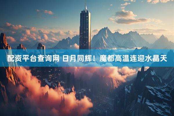 配资平台查询网 日月同辉！魔都高温连迎水晶天