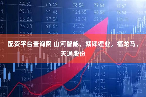 配资平台查询网 山河智能，赣锋锂业，福龙马，天通股份